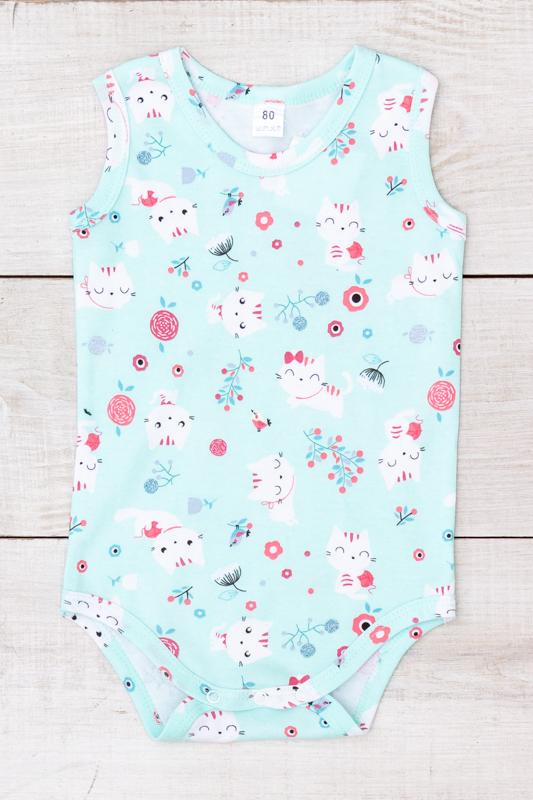 

Дитячий боді для дівчинки – Дихаюча тканина та милий принт, Літо, 5067-016-5 HC 56 м ятний