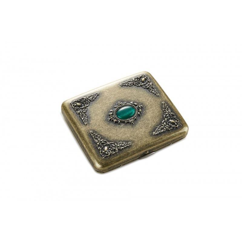 Vintage Metal Cigarette Case Box with Double Sided Spring Clip Open Retro Cigarete Case for Regular Cigarettes Men Gifts