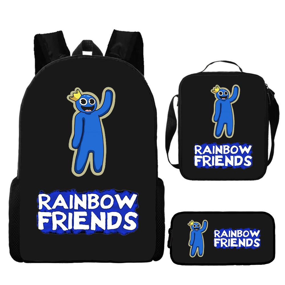 Rainbow Friends Cartoon Backpack With Breathable Air Cushion Straps For Kids Daily Use