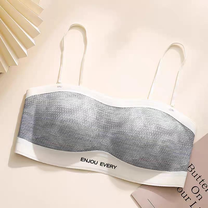 Bezszwowe Odpinane Ramiączka Antypoślizgowy Biustonosz Damski Przylegający Oddychający Zbierający Zapobiegający Opadaniu Miękki Podtrzymujący Bielizna