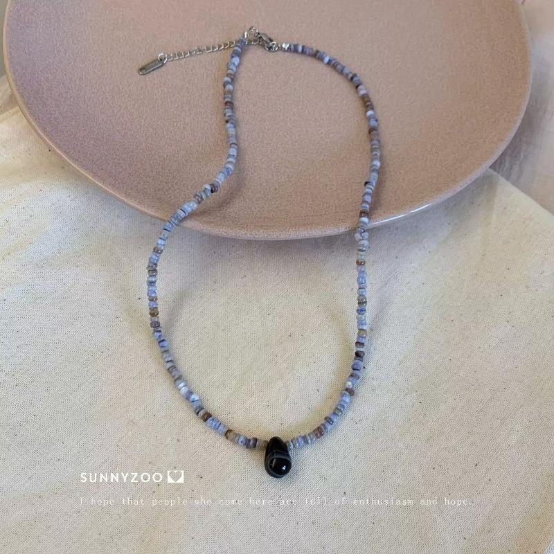 

SUNNYZOO | New Chinese-style homemade handmade necklace, irregular design sea bead natural stone collarbone chain