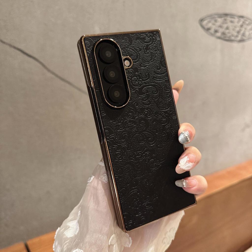 Dragon Pattern Leather Protective Case with Film for Samsung Z-Fold7/Z-Fold6/Z-Fold5