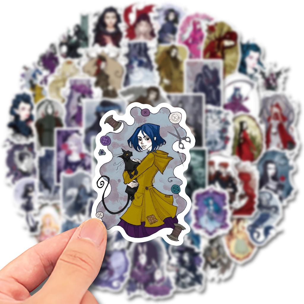 Pick Up Leaks! 50 Sheets Of Black Fairy Tale Series Dark Wind Stickers Suitcase Black Creative Personalized Body Stickers
