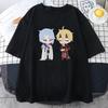 Game Genshin Impact T Shirt Kamisato Ayato and Thoma Summer 100 Cotton Kawaii Cartoon Tops Short Sleeve Women Tees Print Casual