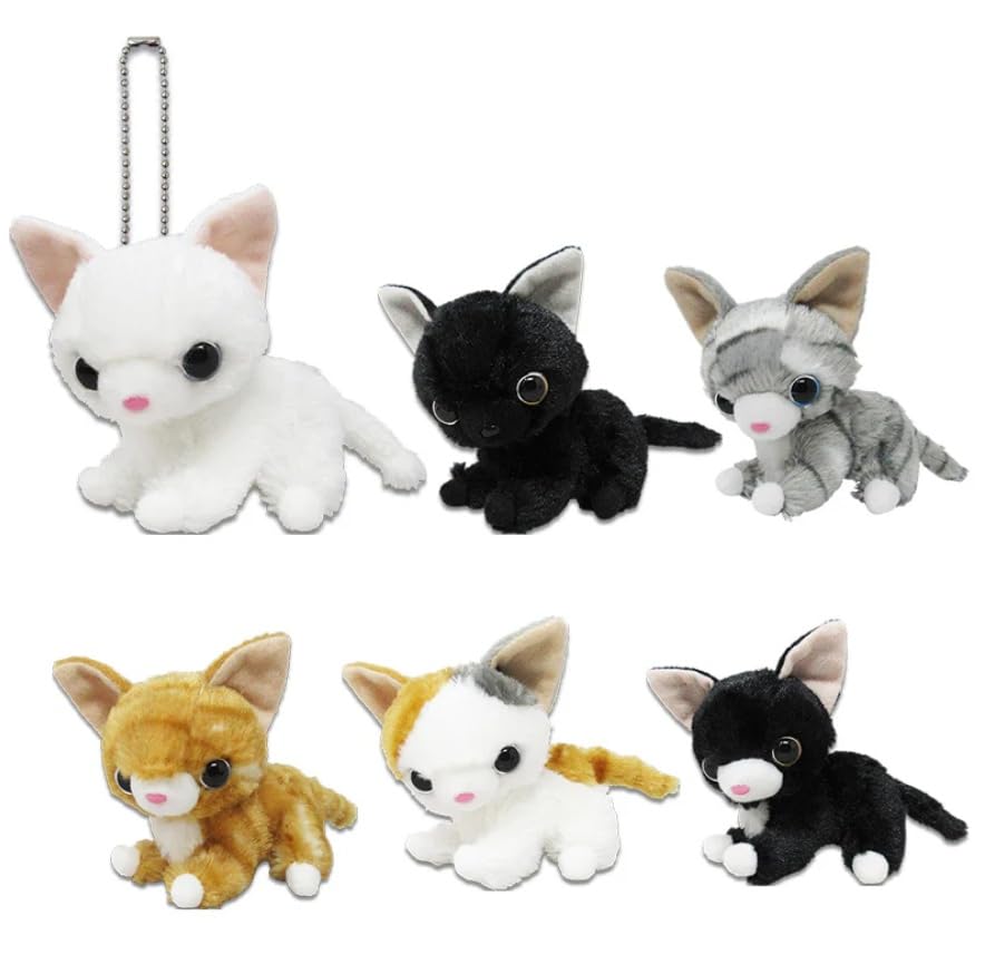 Naito Design Institute Good to Be Cute Mascot Tabby Cat Plush Toy 8cm in "It's Together" (Approx. length)