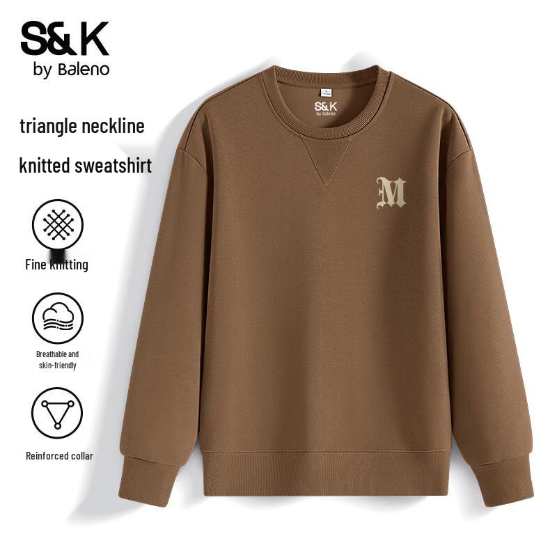 Baleno Men's S&K Series Letter Print Crewneck Sweatshirt