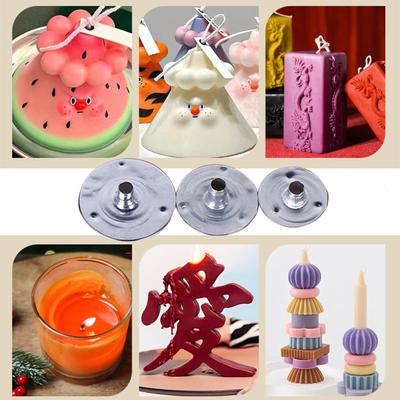 100Pieces Candle Wick Tabs for DIY Candle Making Metal Tealight Wick Sustainers Self Centering Votive Candle Wick Base