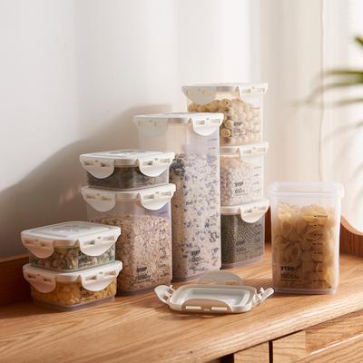 4er Set Küchen-Vorratsgläser Getreide-Aufbewahrungsbehälter mit Skala Großes Fassungsvermögen Frischhalteboxen Feuchtigkeitsdichtes Plastik-Vorratsglas