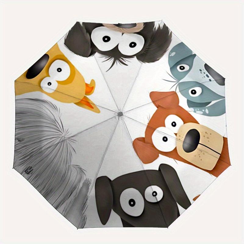 

1pc Animal Faces Automatic Folding Umbrella, Portable & Foldable Design with 8 Ribs, Casual Outdoor Accessory yy250729054