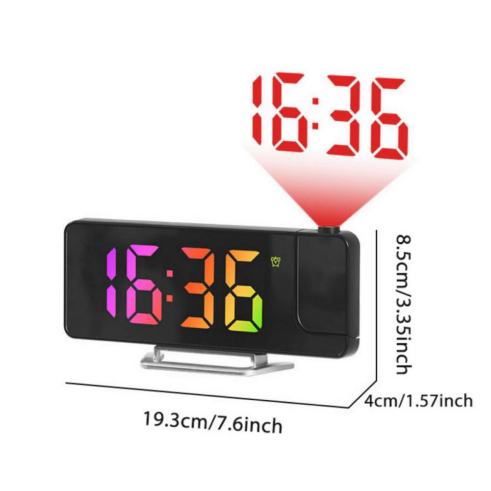 LED Large Screen Mirror Projection Alarm Clock Digital Clock