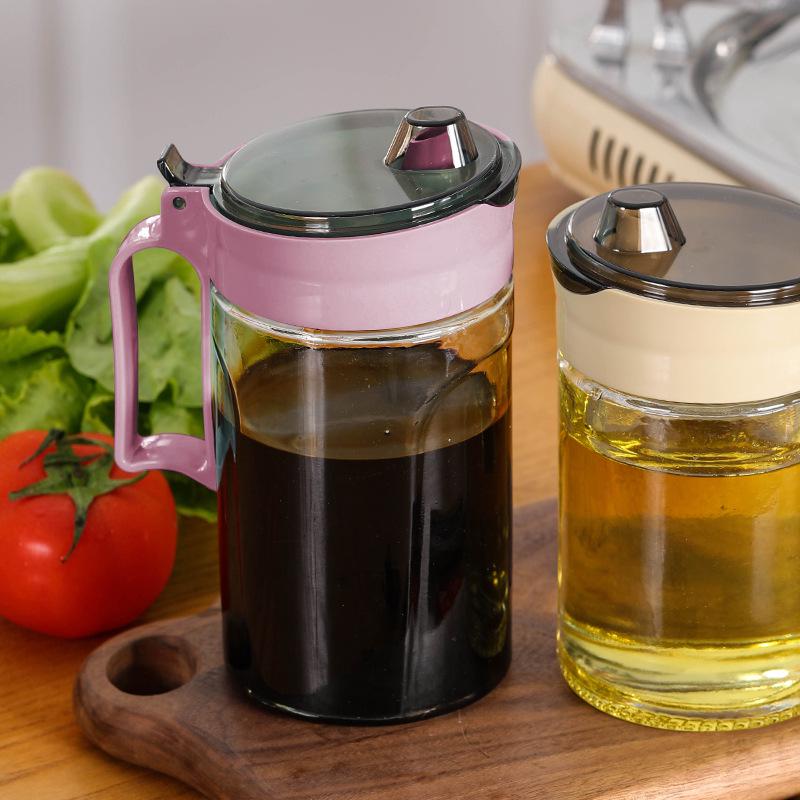 

High-Quality 650ml Silicone & Glass Oil and Vinegar Bottle, 550ml Seasoning Jar