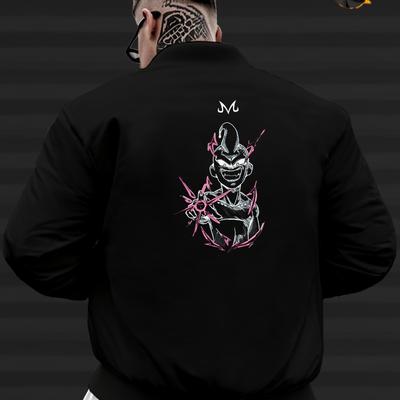 Dragon  Bomber Style Baseball Jacket - Elastic Cuffs & Vintage Team Logo Patch