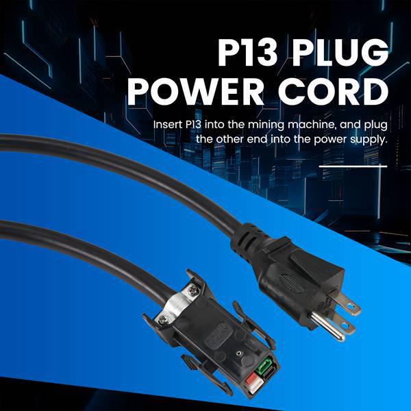 Power Cord, 1 Piece, Black, PVC+Copper, US Standard AC100-277V, P13 Plug, Suitable for Various Applications.