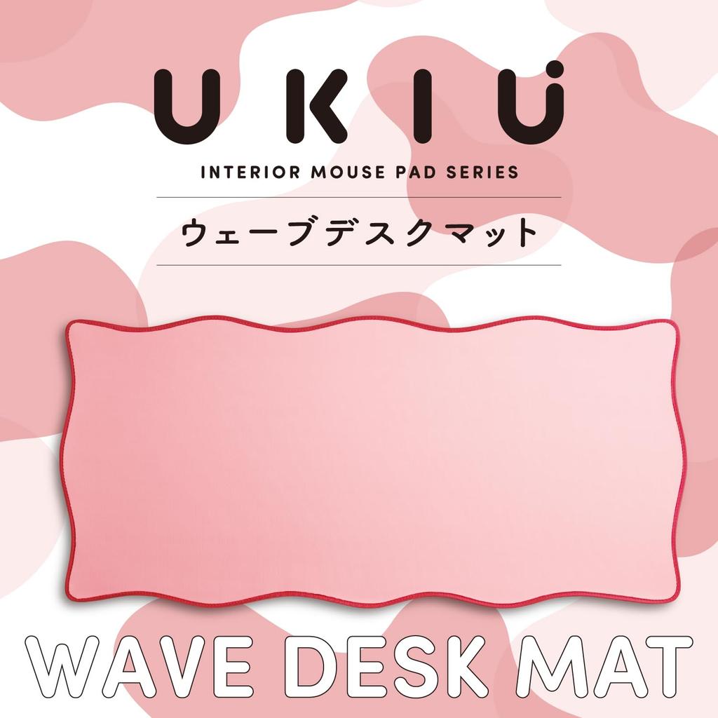 ELECOM Desk Mat Wave UKIU Pink MP-UKDM01PN