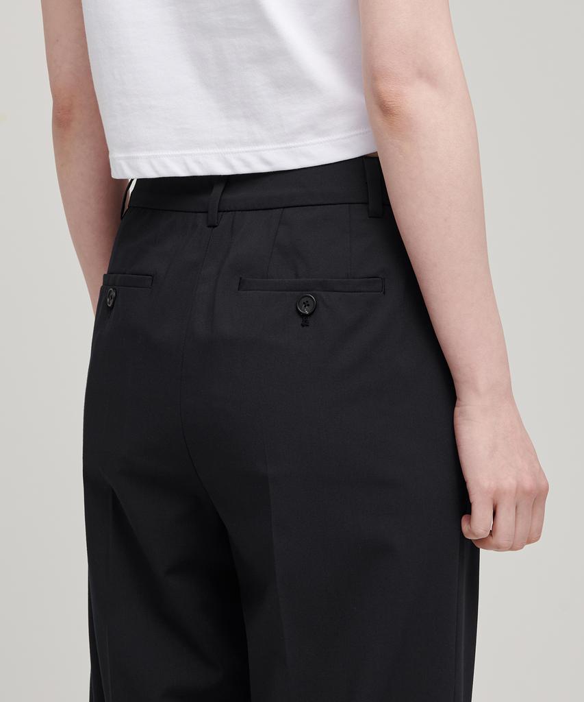 MUSINSA STANDARD WOMAN [Cooltandard] Women'S Straight Hidden Banding Slacks [Black]