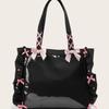 Japanische gerüschte Bandschleife Ita Tasche Damen Süß Niedlich Multifunktional Durchsichtige Umhängetasche Damen Anime Abzeichen Geräumige Tragetasche