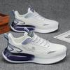 Men White Gradient Air Cushion Running Sneakers Breathable Mesh Shock Absorb Non Slip Gym Jogging Daily Athletic Shoes