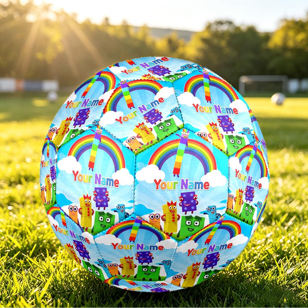 Custom Name Text Size 5 Football,Numberblock Standard Training Soccer Ball