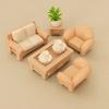 Miniature Dollhouse Furniture Set Sofa Cabinets Tea Table Coffee Coffee Cup Potted Plant for Doll House Realistic Mini Ornaments