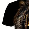 Summer Fashion Street Cool Short-sleeved 3D Digital Printed Gradient Lion Men's T-shirt