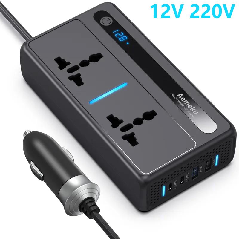 Car Inverter 200W DC 12V To AC 220V 110V Transformer Convert Multi-function Socket Converter Car Inverter Power Adapter Inverter