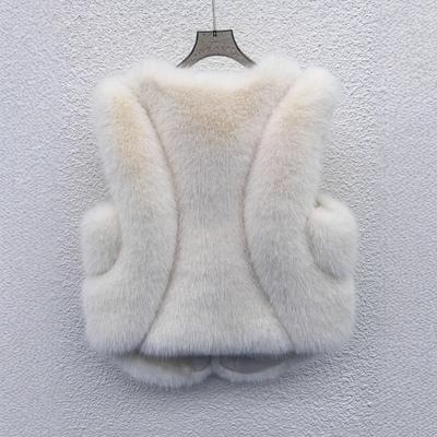 Neues Weihnachts-Damenkleid vielseitige Weste aus Fauxfuchs-Imitat, kleine Jacke, flauschige Weste