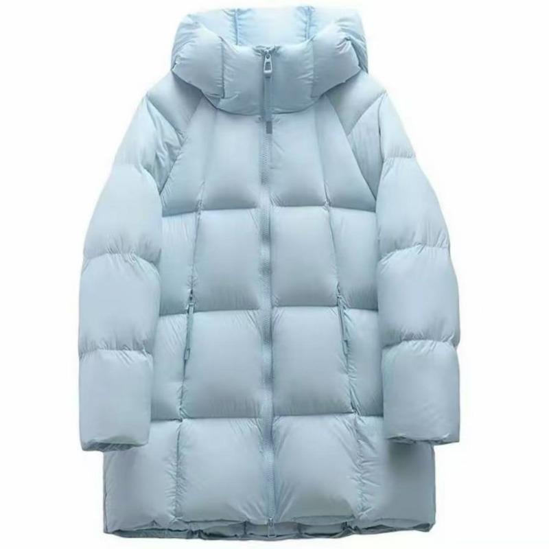 Cangzhou Cotton Clothes Puff Model Soft New Cotton Clothes Cotton Medium and Long Cotton Clothes Women's Hooded Jacket Thickened Cotton Clothes
