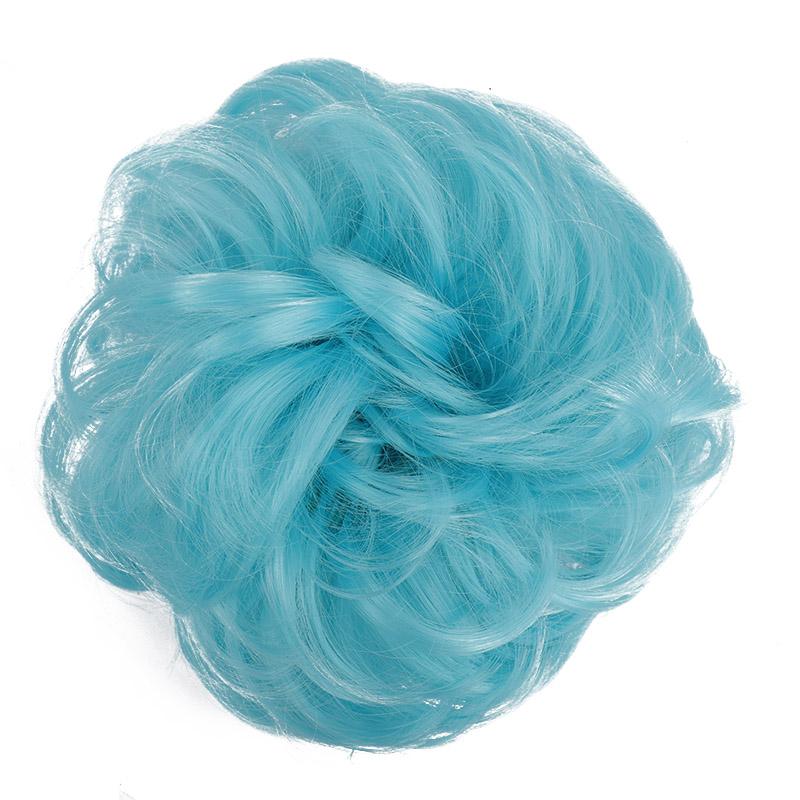 Messy Hair Bun Extensions Rubber Band Synthetic Hair Extension Curly Wavy Messy Synthetic Chignon Scrunchy Updo Hairpiece For Women Girls