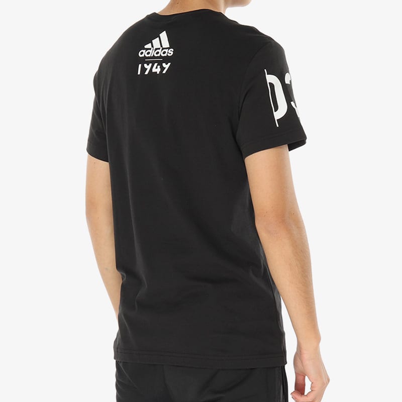 Adidas T Shirts Men's Black Crew Neck Moderate Straight Fit CV4536