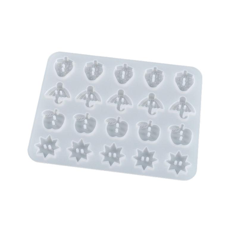 Button Silicone Molds Flower/Fruit/Animal Keychain Charms Epoxy Resin Molds Jewelry Casting Molds for for DIY Crafts