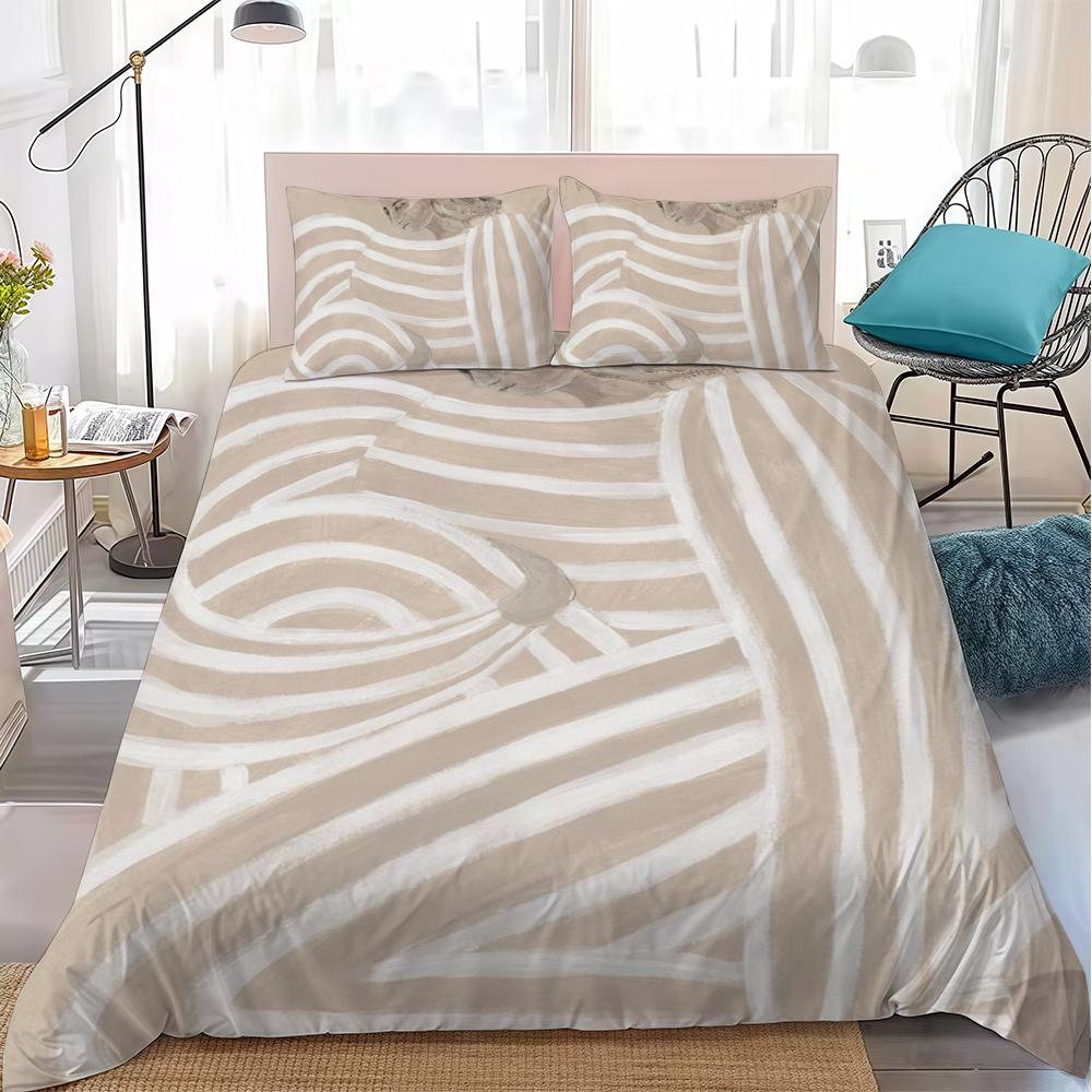 Sofia Lind Body Line Duvet Cover Set Home Style Bedding Soft Laundry Cotton Bed 3 Piece Set Student Dormitory Gift