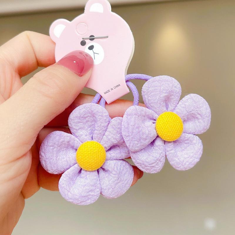2PCS New Cute Sweet Flowers Girl Kids Elastic Hair Bands Children Hair Ties Princess Hair Accessories Baby Headwear