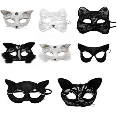 Cats Lace Mask Cosplay Mask Half Face Sexy Fox Face Mask Night Club Shows Dance Role Playing Prop  Lace Mask Masquera