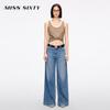 MISS SIXTY Women's 2025 Summer Retro Acetate Blend Slit Wide-Leg Jeans