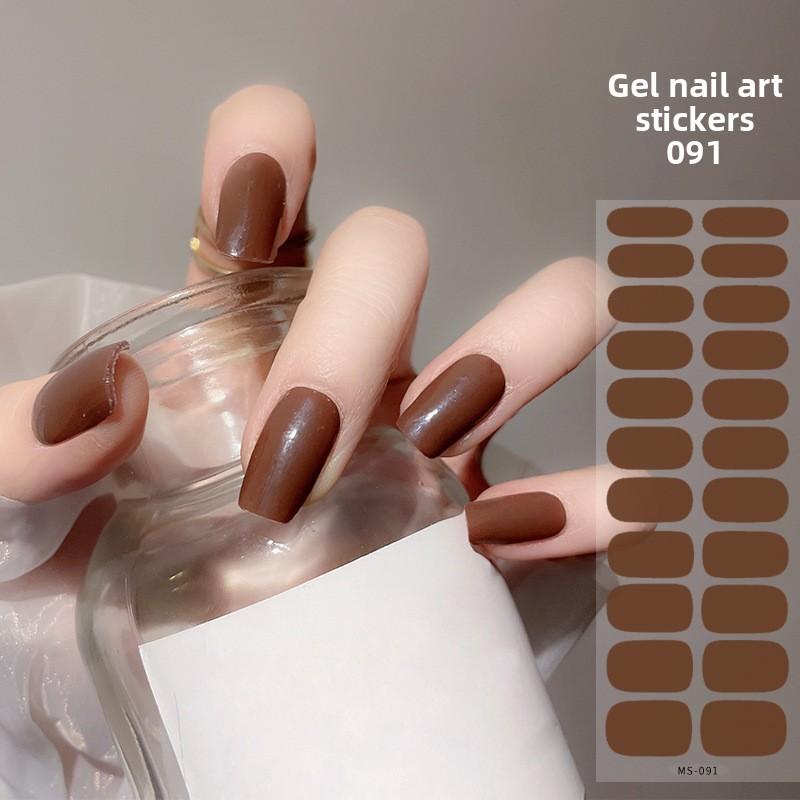 Gel Nail Stickers, 22-finger No-bake Nail Polish Glue, Wearable Nail Pads, Full Application