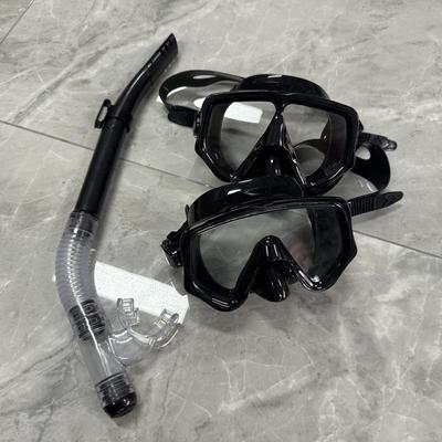 Snorkeling Set: Wide-View Mask & Semi-Dry Breathing Tube - Silicone Diving Goggles 2-Piece Kit