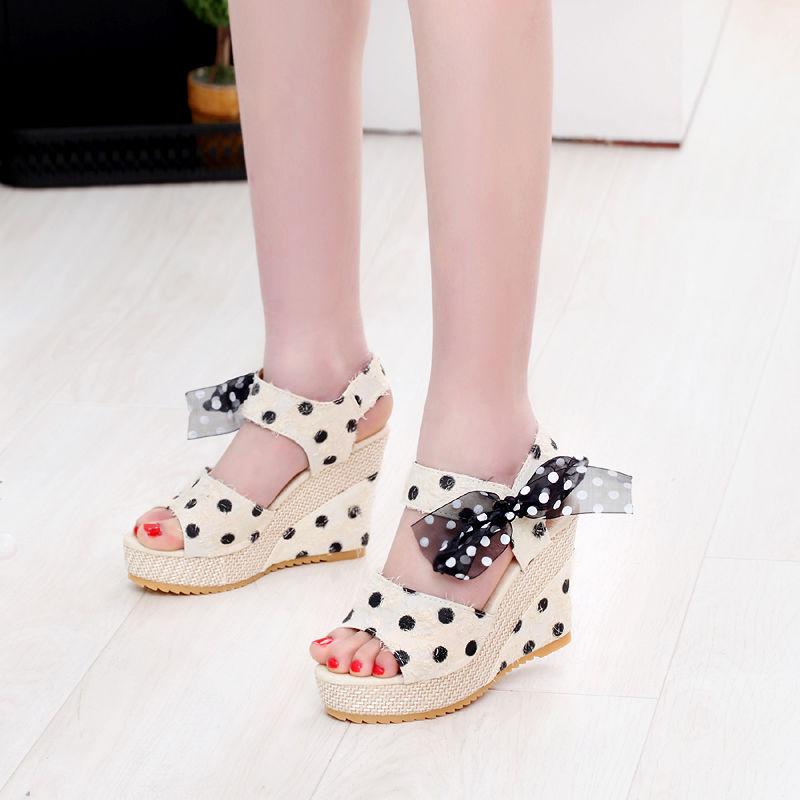 Fashion Woman Shoes Platform Print Open Toe Wedges Heel Sandals for Women on Offer Cheap Liquidation New Breathable Fashion Summer Sale