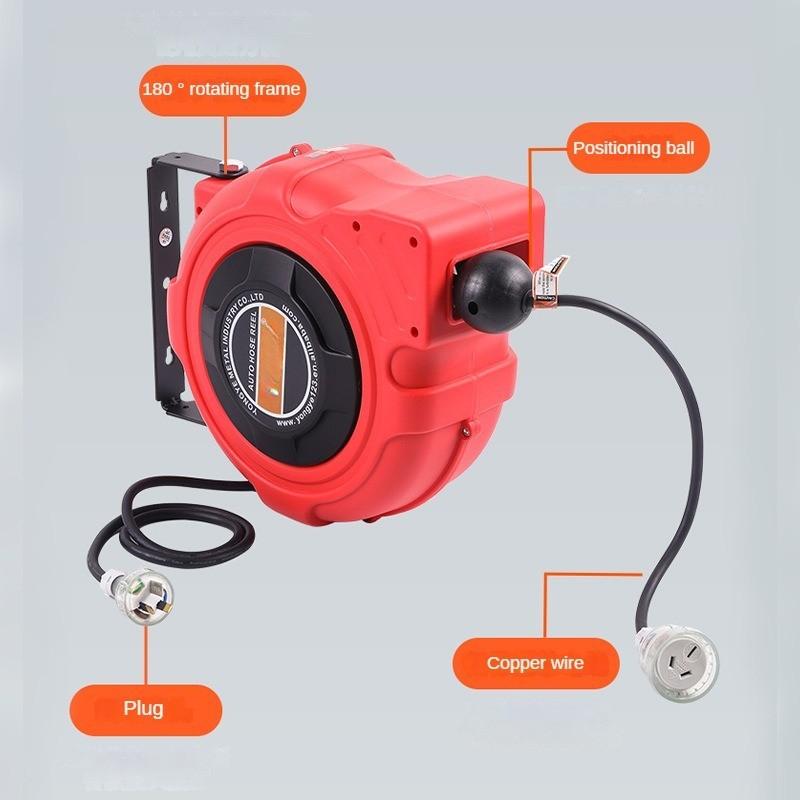 Automobile Repair And Beauty Tool Wall Mounted Electric Wire Winding Device Automatic Retractable Pipe Reel 1.5*2-10M