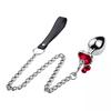 Jewelry Design Sex Product Heart Shape Diamond Anal Butt Plug With Two Bells with Metal Chain