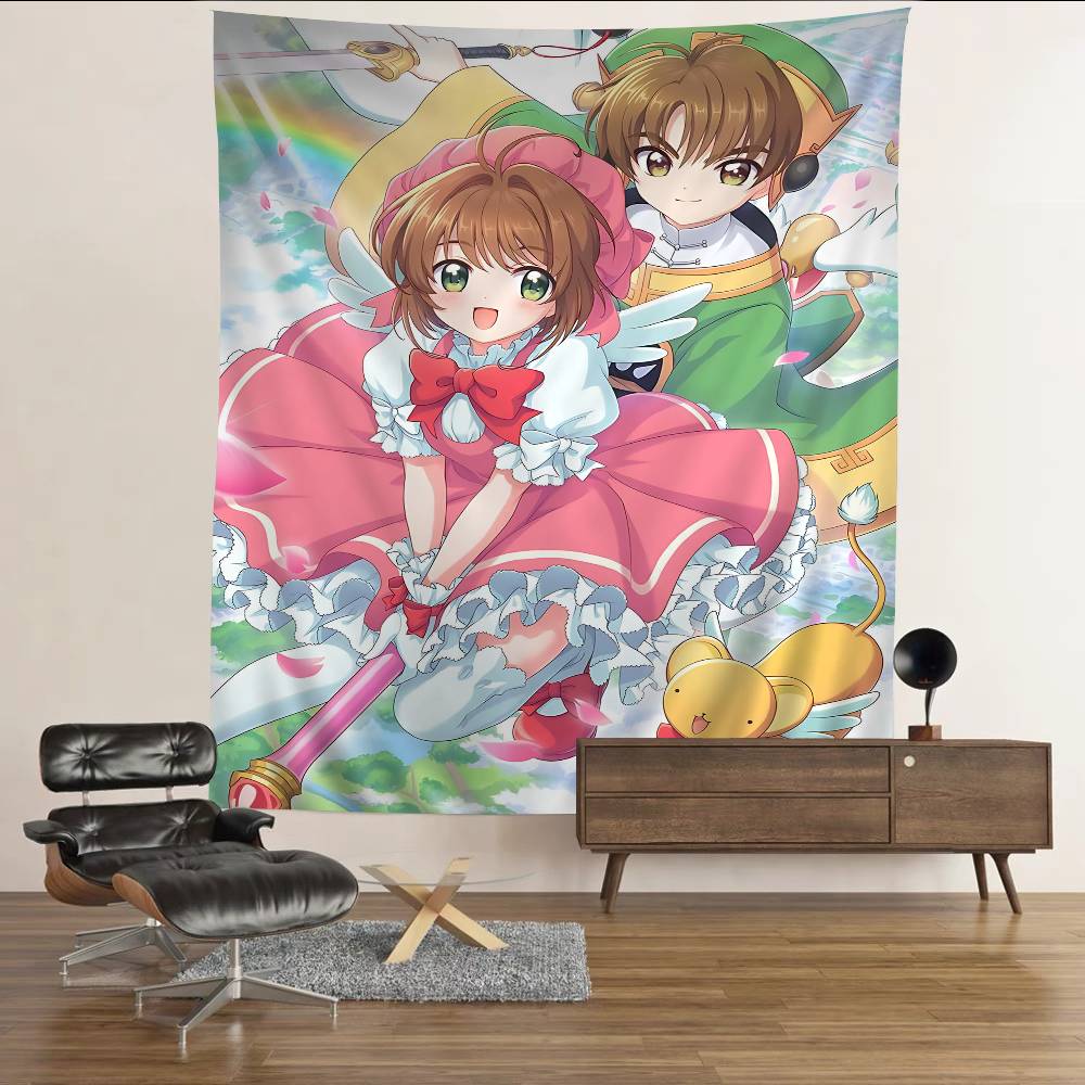 Card Captor Sakura Anime Colorful Tapestry Wall Hanging Bohemian Wall Tapestries Mandala Wall Art Decor