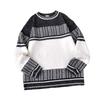 Winter Long Sleeve Color Block Loose Knit Sweater - Warm Round Neck Hollow Harajuku Top