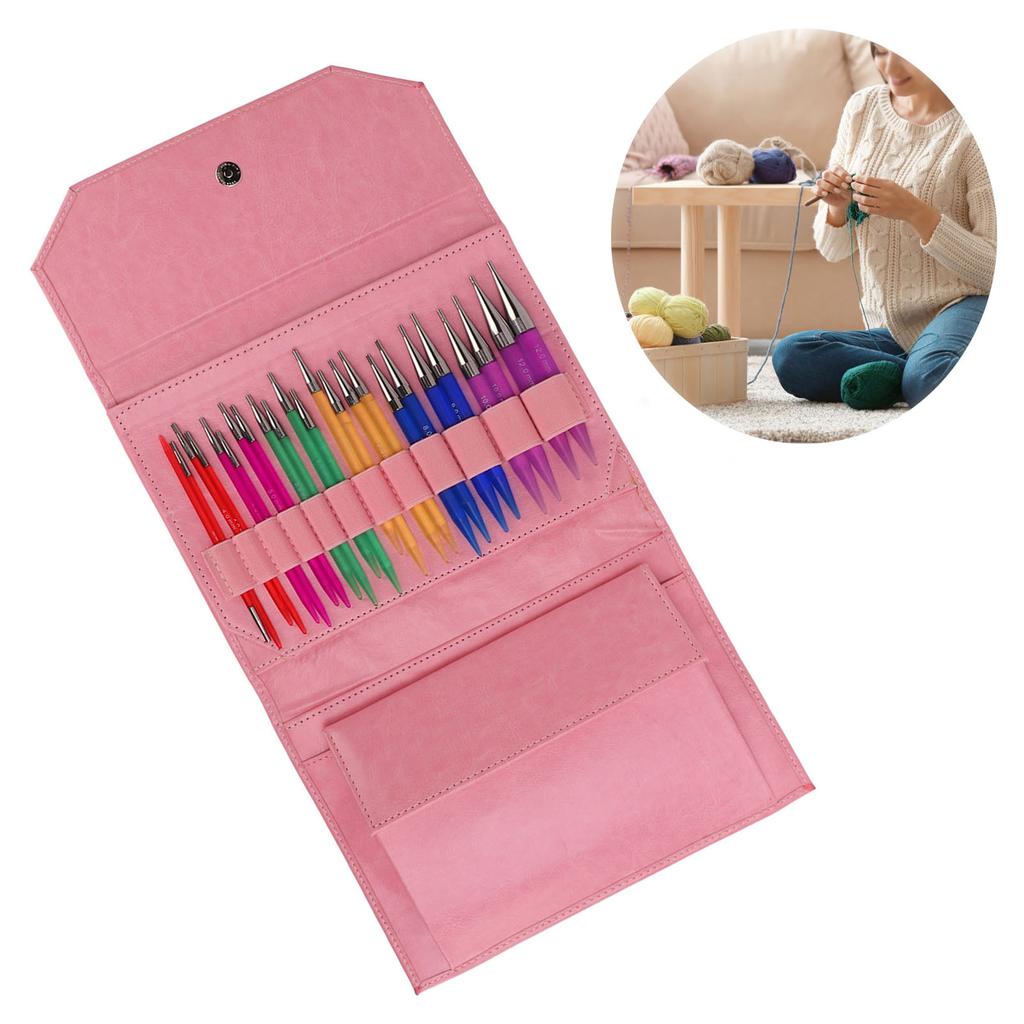 12 Pairs Knitting Kit 12 Different Sizes Comfortable Grip Glossy Polished Appearance Acrylic Material Crochet Supplies