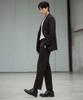 Mindbridge [Set] Two-Tone Knit Jacket Set-Up Brown