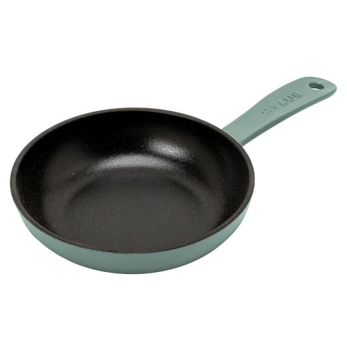 Staub Skillet Eucalyptus 16cm, Enamel, Cast Iron, Induction Compatible, Serial Number Included, Official Japanese Product, Z1027-844