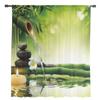 Zen Stone Forest Green Bamboo Forest Water Chiffon Transparent Curtains Perfect for Living Room Bed Chamber Decoration Window Voiles Tulle Curtain
