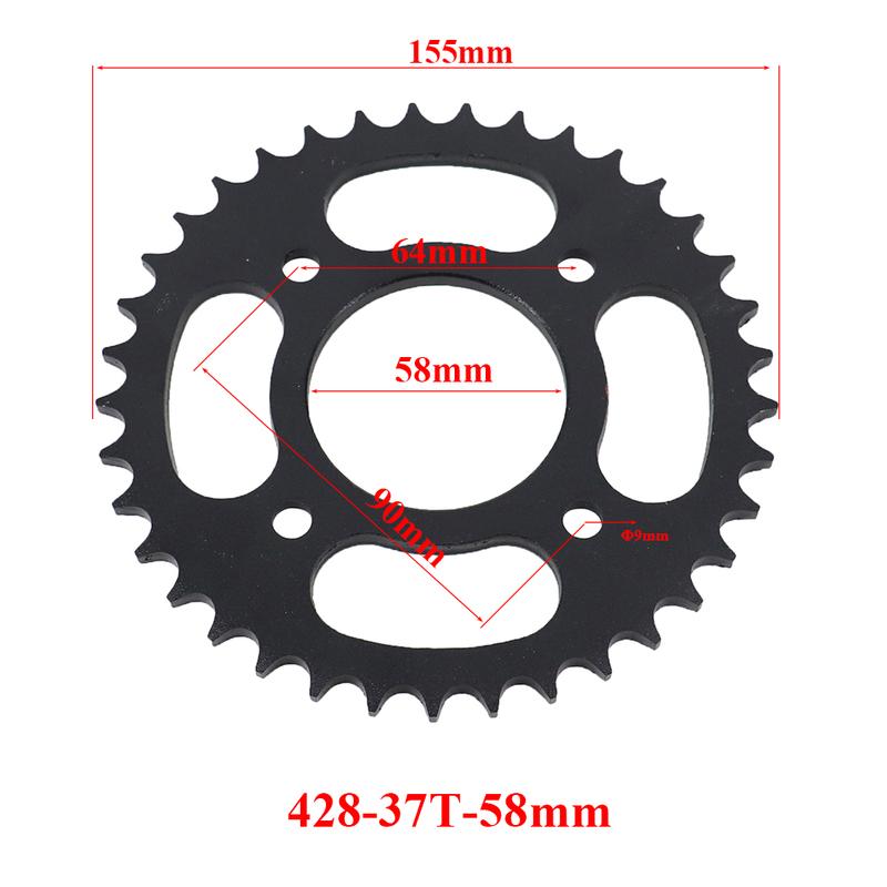 Motorcycle 428 37 Tooth 37T 48/52/58/76MM Rear Chain Sprocket 428-37T For ATV Quad Pit Dirt Bike Buggy Go Kart Accessories