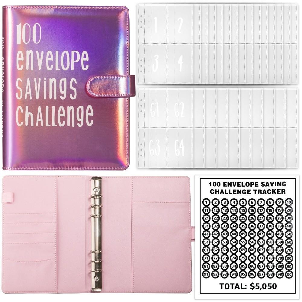 Dazzling Colors Challenge Budget Binder PU Leather Savings Challenge Notepad  Special Gift