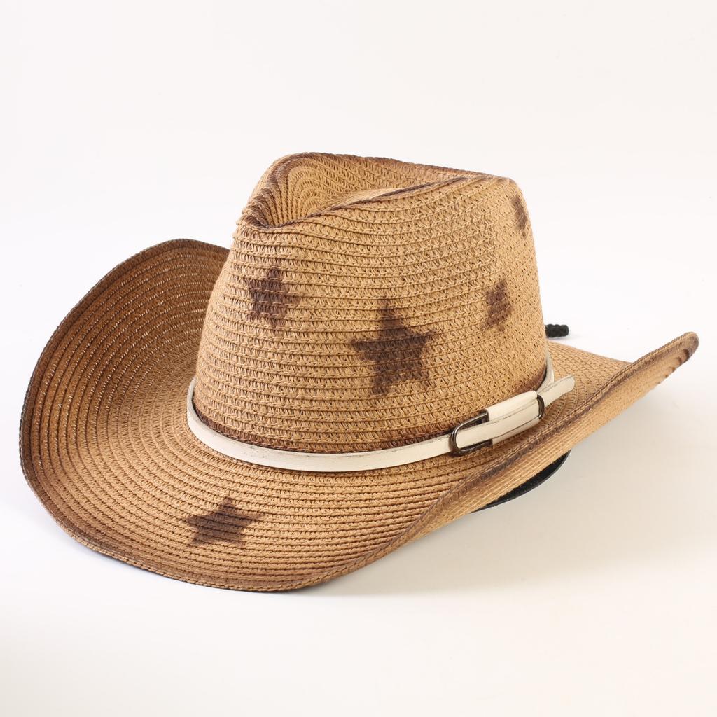 Popular European and American Western Cowboy Straw Hat Men's and Women's Fashion Shade Straw Hat Outdoor Western Cowboy Hat