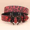 Rhinestone Spider Buckle Belt Leopard Print Series Punk Decorative Women's Belt Yabi Decorative Belt