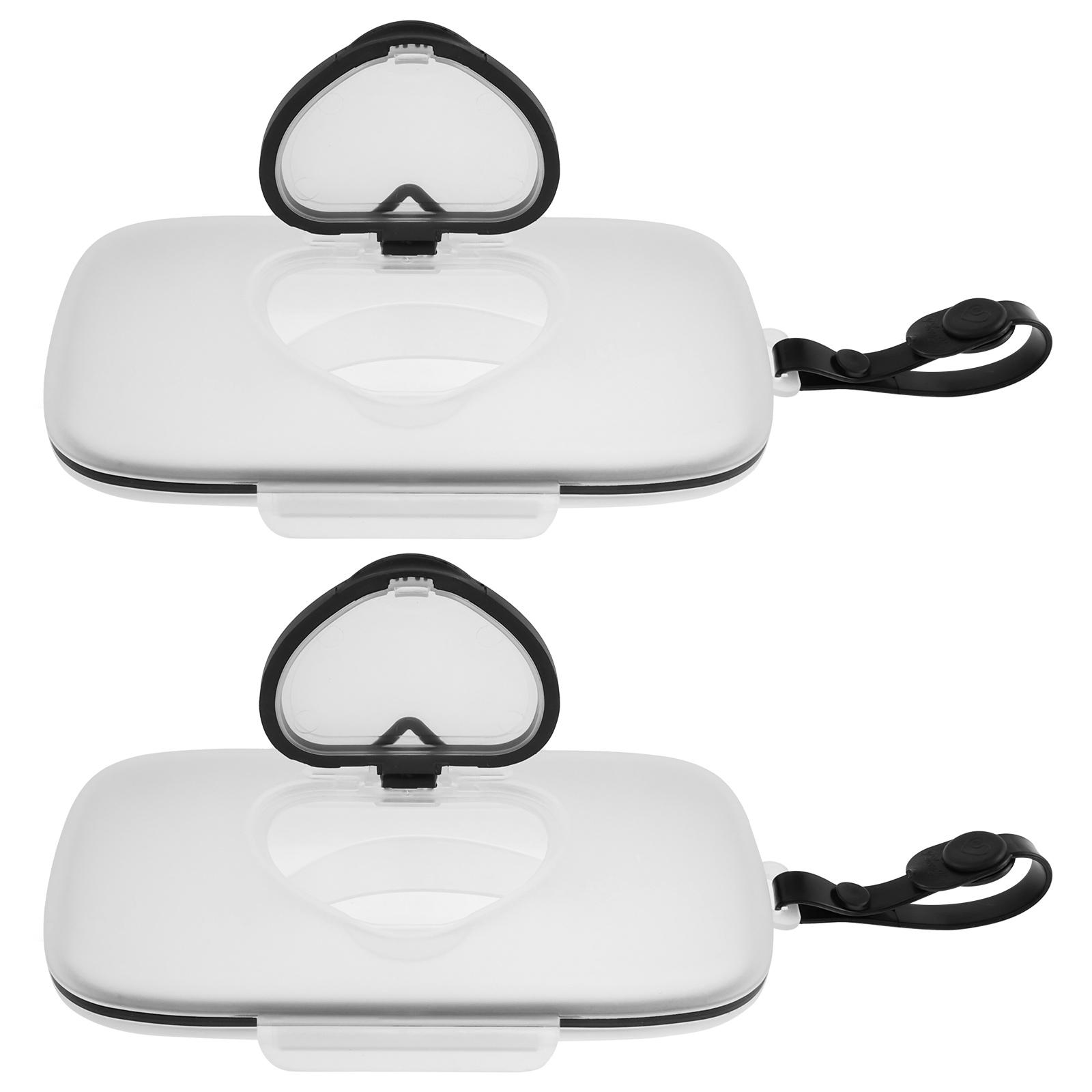 

2 Pcs Wipes Dispenser Portable Baby Wipe Storage Box Case Sealing Design Lids Container Heart Shaped Lid Adult Reusable